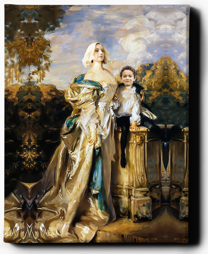 Custom Royal Portraits | A Kid and His Mother II | Custom Gift For Her-13