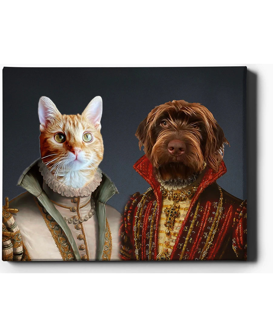 Custom Pet Portrait | Two Queens II | Custom Royal Portraits