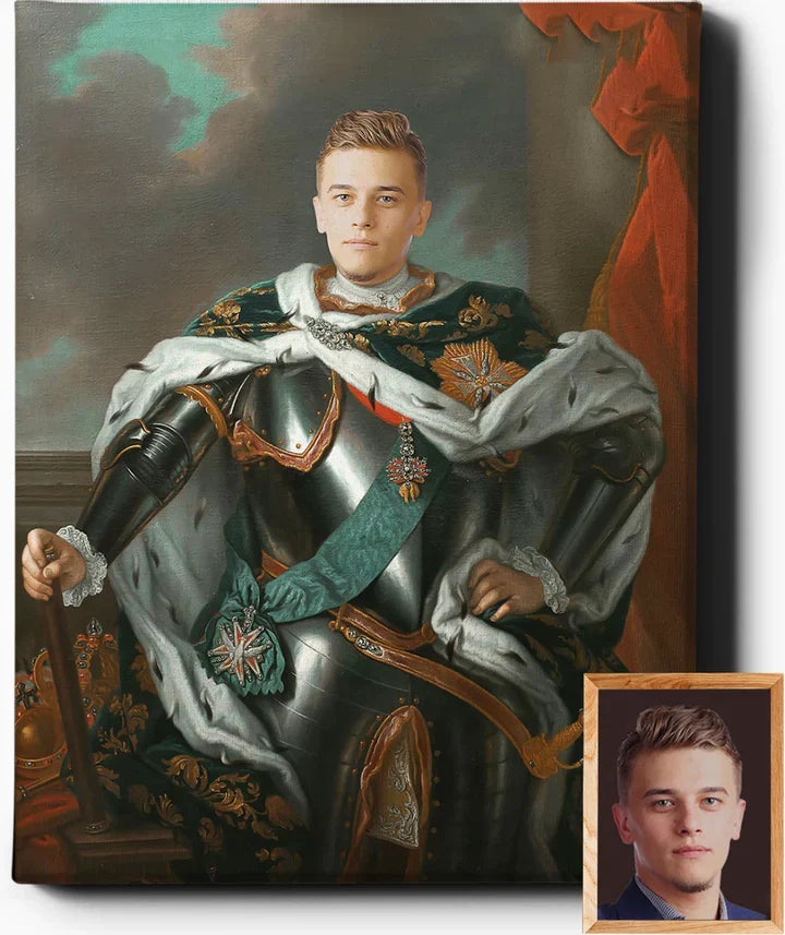 Custom Royal Portraits | The Regal Warrior | Custom Gift For Him