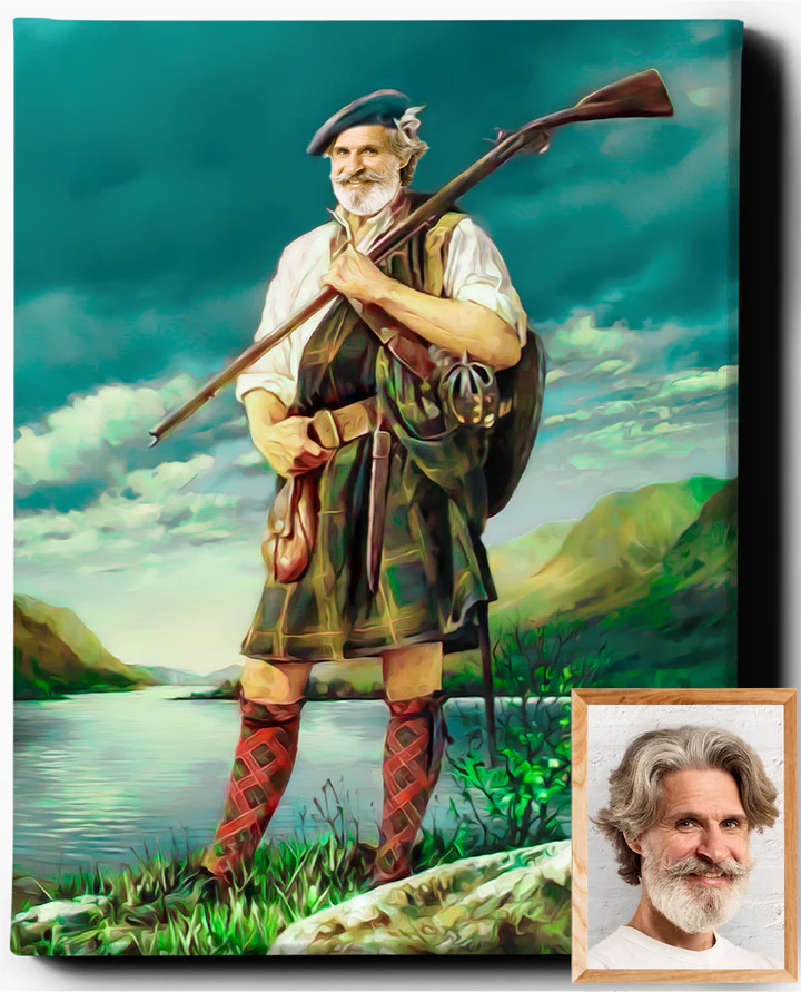 Custom Scottish Royal Portraits | The Highlander | Custom Gift For Him