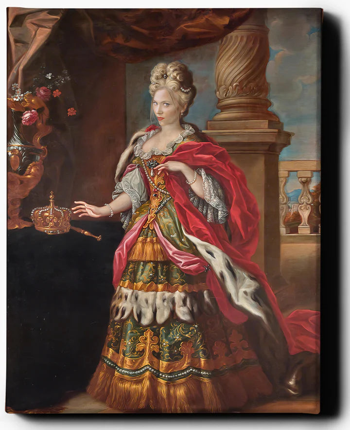 Custom Royal Portraits | Queen In Red | Custom Gift For Her-11