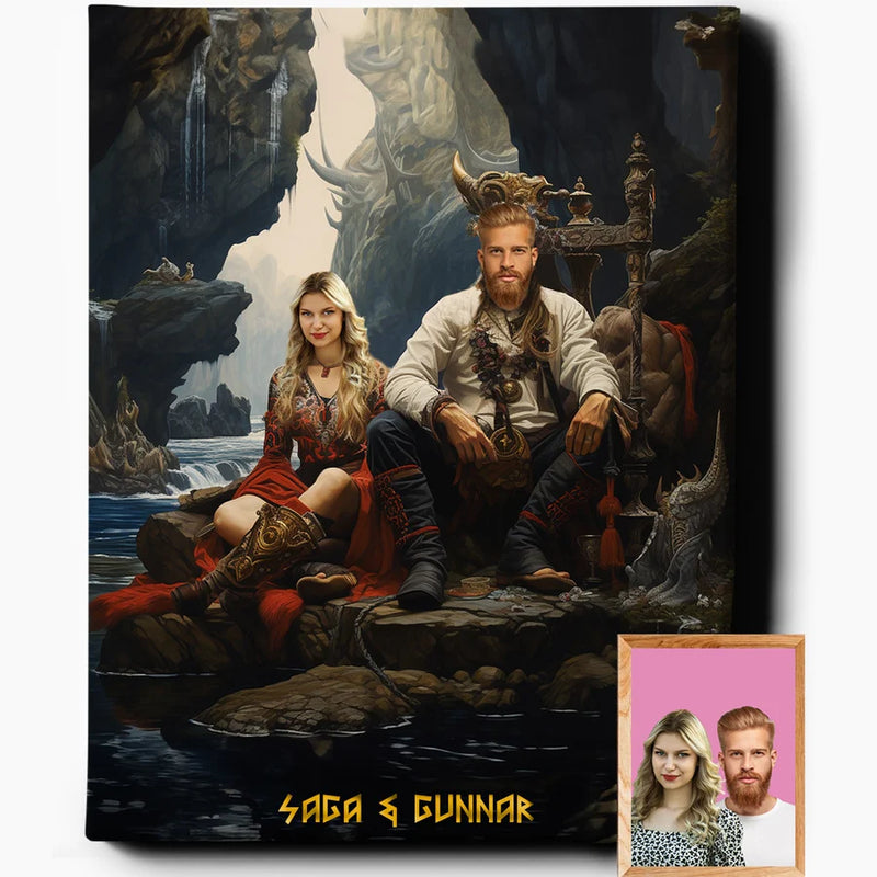 Viking Couple VI | Custom Viking Portraits | Regal Pawtraits