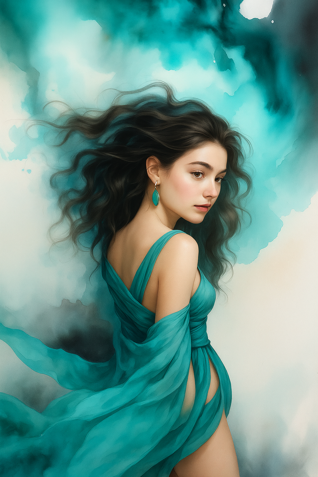 Aqua fantasy gown