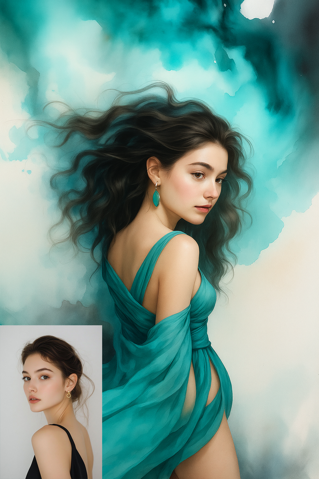 Aqua fantasy gown