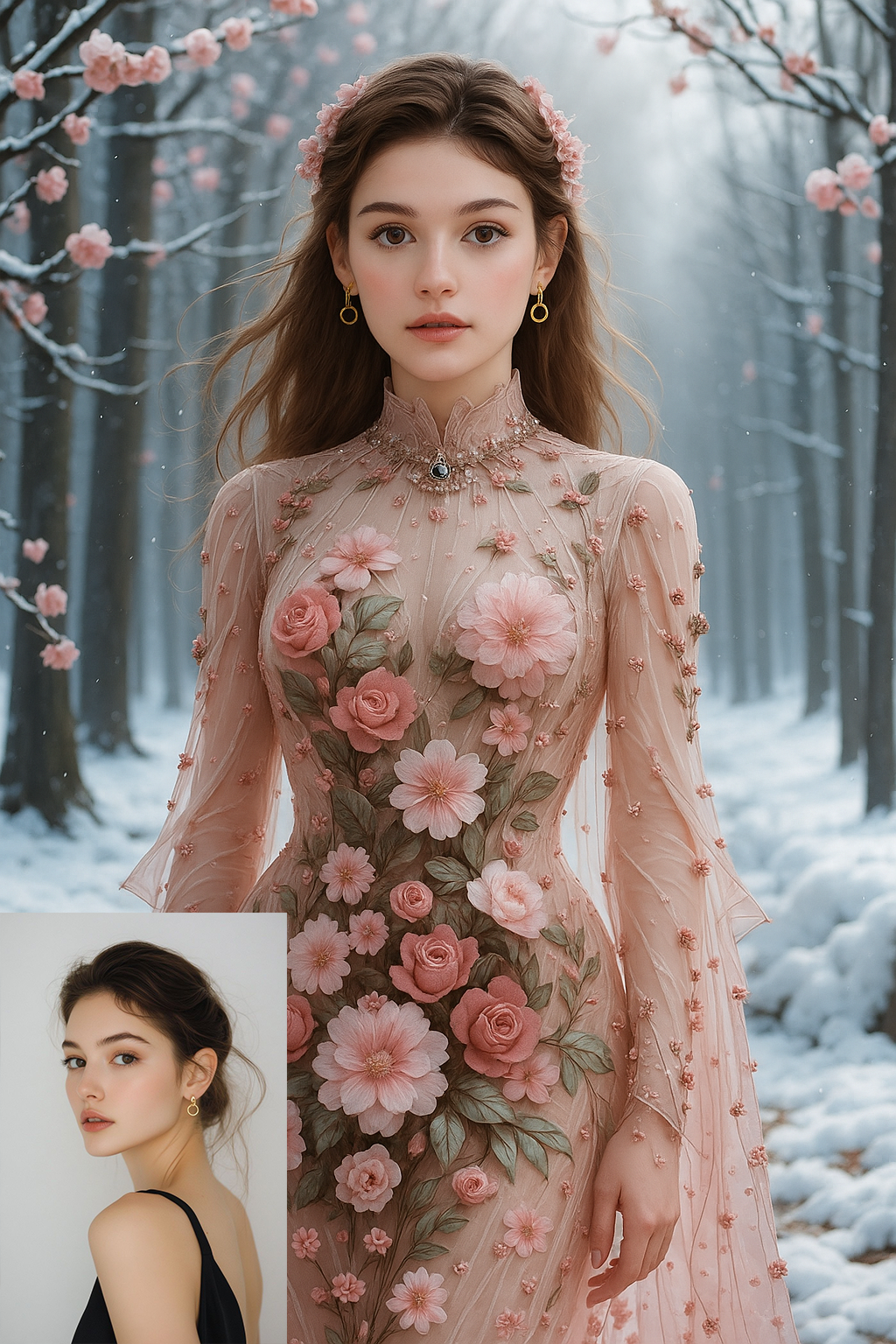 Floral embroidered dress