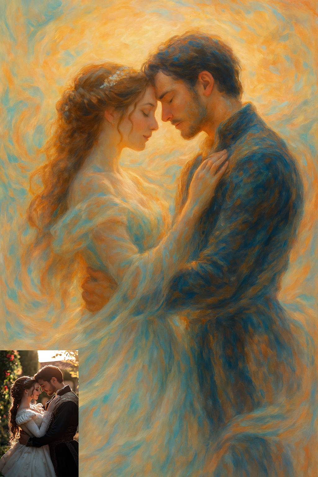 Golden floral embrace