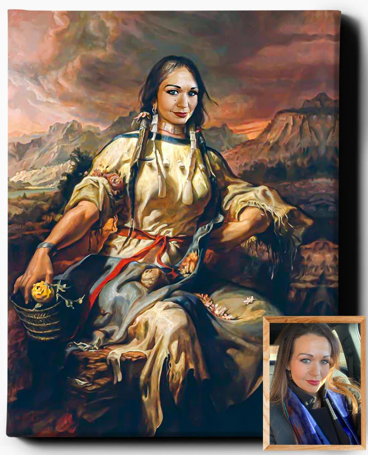 The Native American | Custom Royal Portraits | Custom Gift for Her-6