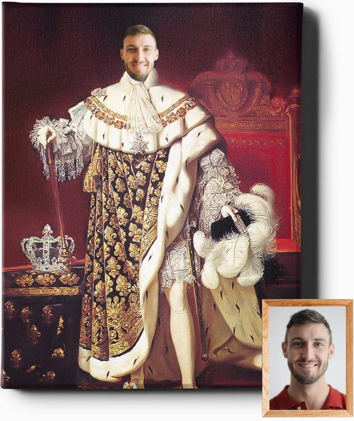 The Majestic King | Custom Royal Portraits | Custom Gift for Him