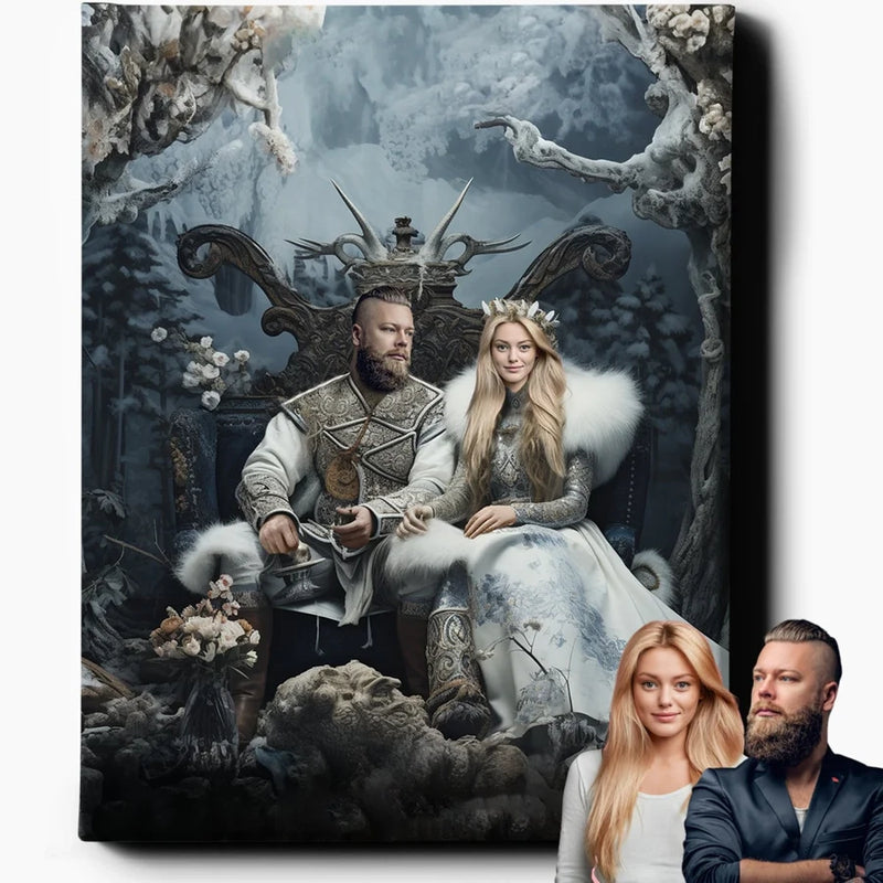Viking Couple V | Custom Viking Portraits | Regal Pawtraits