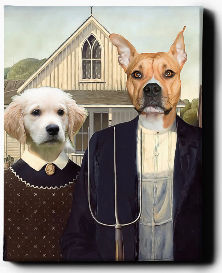 Custom Pet Portrait | American Gothic | Regal Pawtraits
