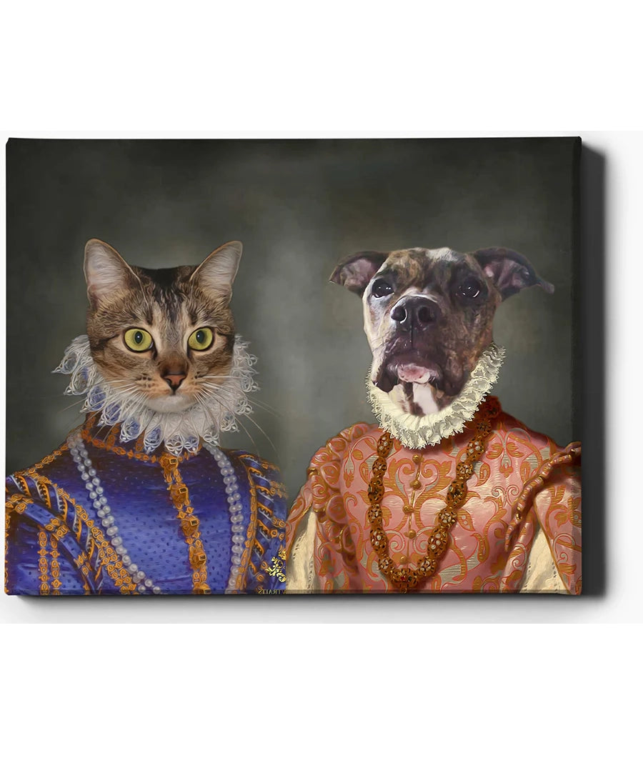 Custom Pet Portrait | Two Queens | Custom Royal Portraits