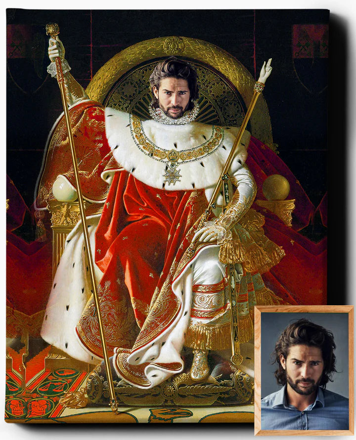 Custom Royal Portraits | The Regal Emperor Napoleon | Custom Gift For Him