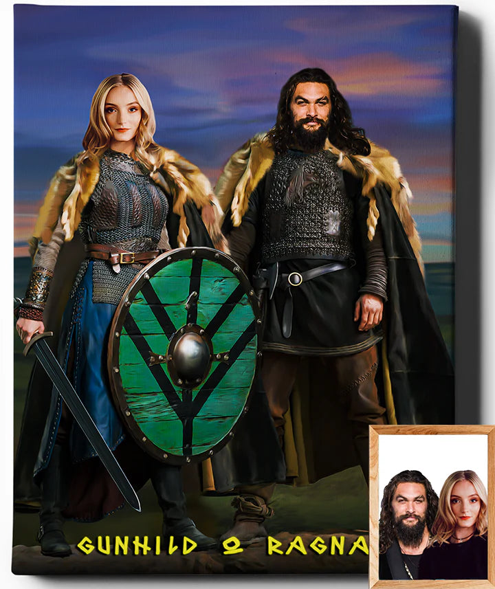 Viking Couple II | Custom Viking Portraits | Regal Pawtraits