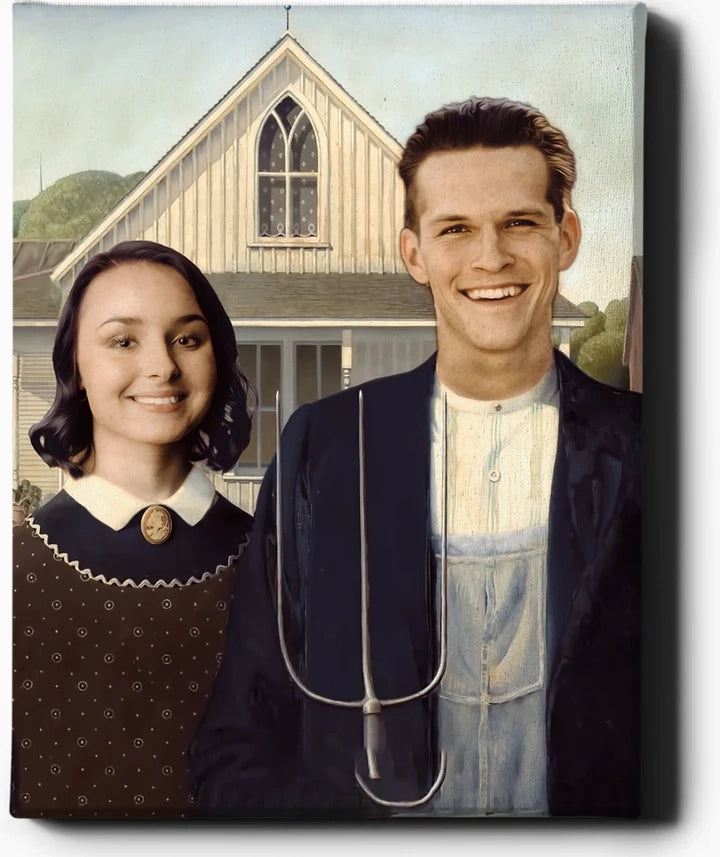 Custom Royal Portraits | American Gothic | Custom Gift For Couples