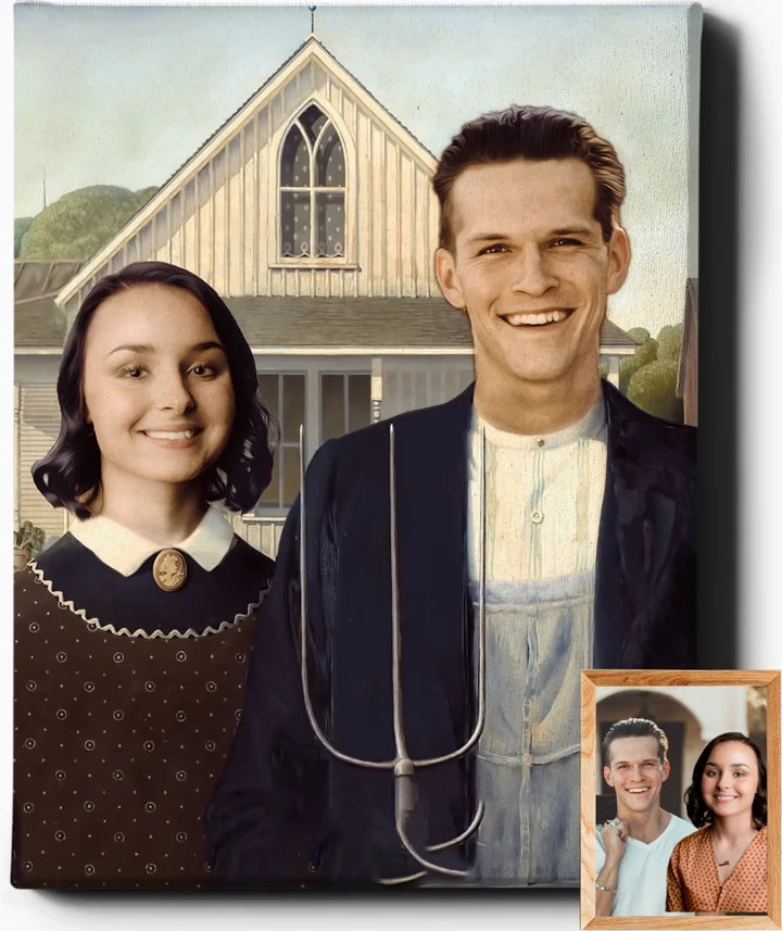 Custom Royal Portraits | American Gothic | Custom Gift For Couples