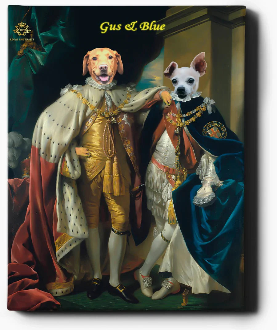 Custom Pet Portrait | Two Kings II | Custom Royal Portraits